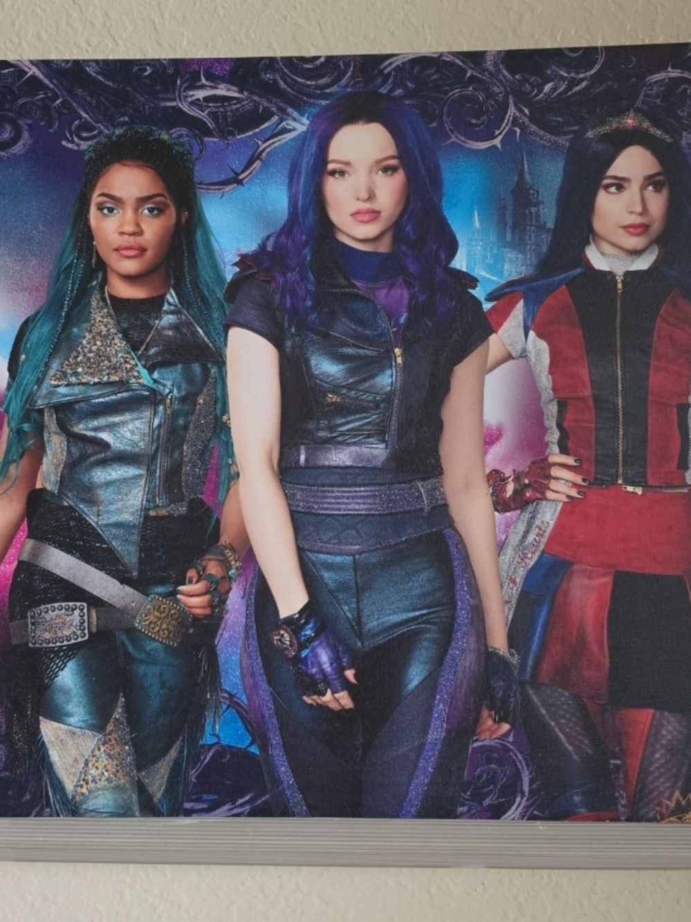 Disney Descendants Trio Art Print - Teal, Purple, Red